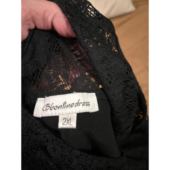 BBOnlineDress 2X Rockabilly Fit & Flare Black Red Vintage Style Swing Dress - Picture 4 of 6